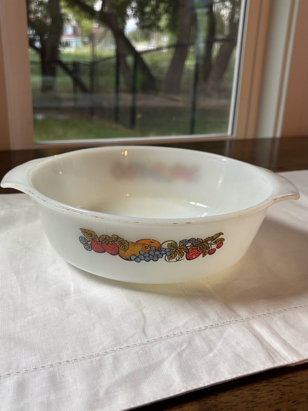Vintage Anchor Hocking Fire-King  Natures Bounty aka Fruit Harvest Dish